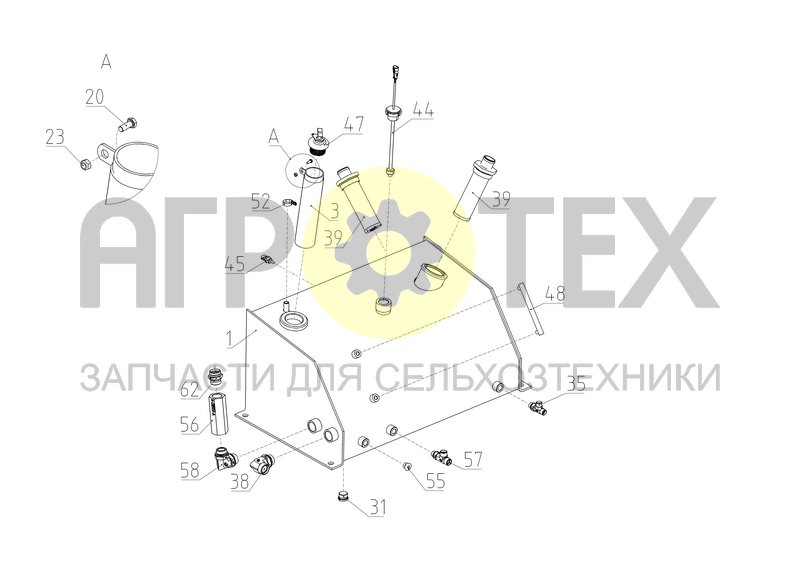 Чертеж Бак гидравлический (2375.46.00.050-01)